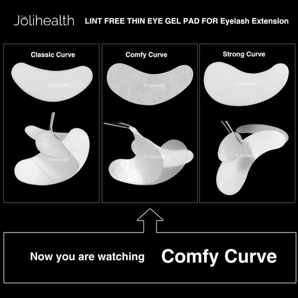 500 Pairs Comfy Curve Thin Eye Gel Pads Lint Free Patch For Eyelash Extension